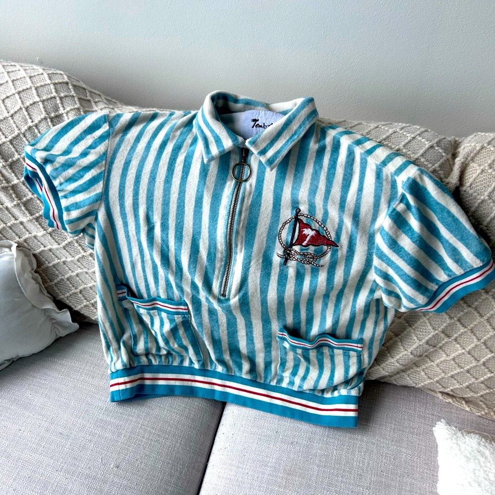 Striped Polo Shirt with Nautical Design